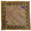 Embroidered Cushion Cover - Golden Suzani Design