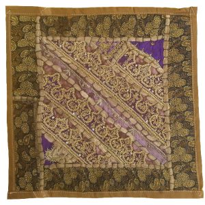 Embroidered Cushion Cover – Golden Suzani Design