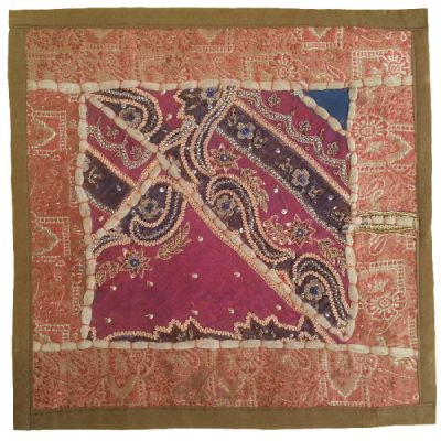 Embroidered Cushion Cover - Purple Suzani Design