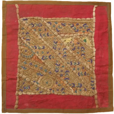 Embroidered Cushion Cover - Red Suzani Design