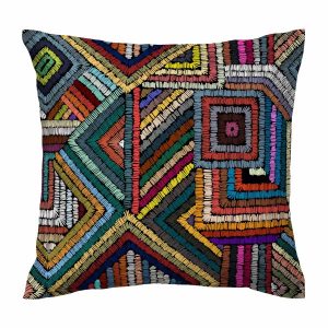 Ethnic Velvet Printed Cushion Cover – Soft & Luxurious Geometric Design