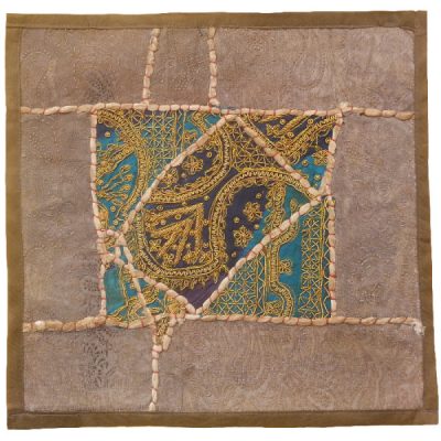 Embroidered Cushion Cover - Blue Suzani Design