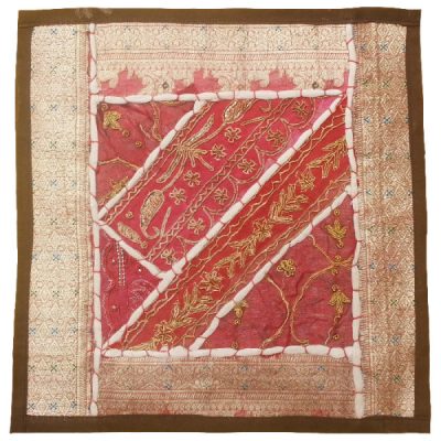 Embroidered Cushion Cover - Light Pink Suzani Design