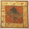 Embroidered Cushion Cover - Golden Design