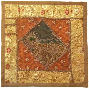 Embroidered Cushion Cover – Golden Design
