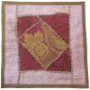 Embroidered Cushion Cover - Purple Design