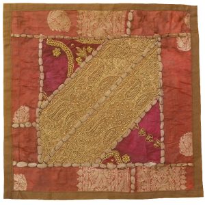 Embroidered Cushion Cover – Pink Suzani Design