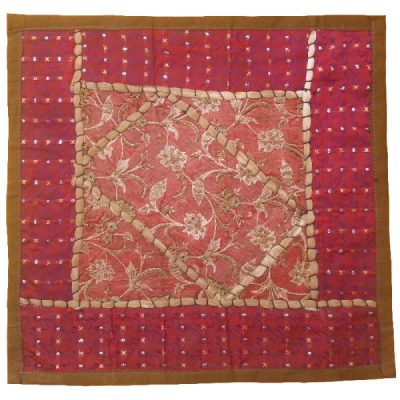 Embroidered Cushion Cover - Pink Suzani Design