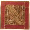 Embroidered Cushion Cover - Red with Golden Suzani Design II