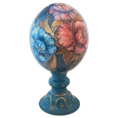 Persian Decorative Hand Painted Ostrich Egg Shell - 3D Flower