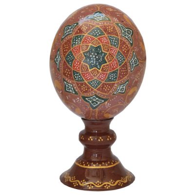 Persian Decorative Hand Painted Ostrich Egg Shell - Abbasi