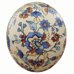 Persian Decorative Hand Painted Ostrich Egg Shell – Cream