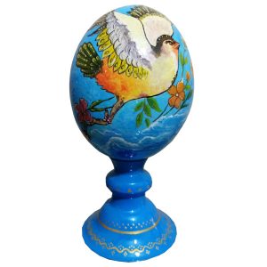 Persian Decorative Hand Painted Ostrich Egg Shell – Lovebird