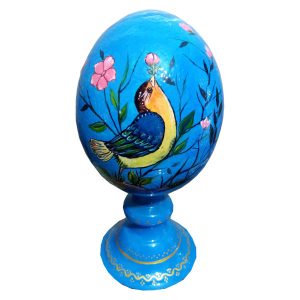 Persian Decorative Hand Painted Ostrich Egg Shell – Lovebird II