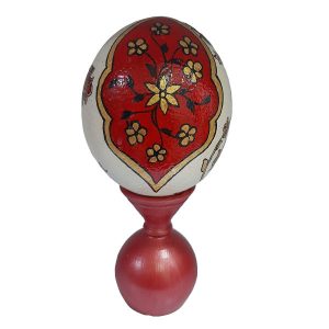 Persian Decorative Hand Painted Ostrich Egg Shell – Vermilion