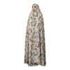 Golden White Floral Overhead Hijab – Persian Namaz Gown