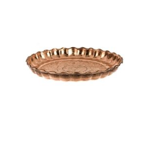 Diba Traditional Copper Serving Tray – Hand Hammered Geometric Tray