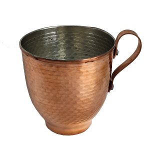 Persian Copper Cup – Handcrafted with Handle for Cold Drinks – Hammered Darabi II