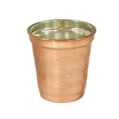 Persian Copper Cup - Handcrafted with Handle for Cold Drinks - Hammered Mahak