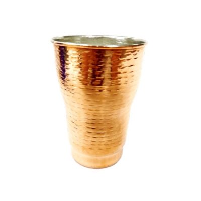 Persian Copper Cup - Handcrafted with Handle for Cold Drinks - Hammered Rana II
