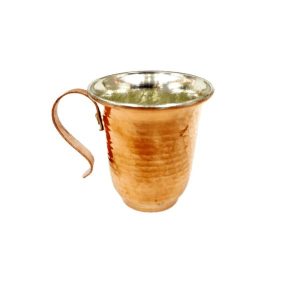 Persian Copper Cup – Handcrafted with Handle for Cold Drinks – Hammered Savin