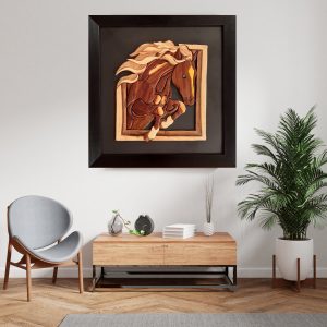 Marquetry Wood Inlay Art – Artistic Horse