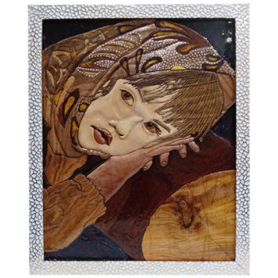 Persian Nazgol Marquetry Wood Wall Art – Traditional Iranian Pictorial Artwork
