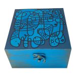 Wooden Box for Gift Giving with Artistic Pattern Naghashi