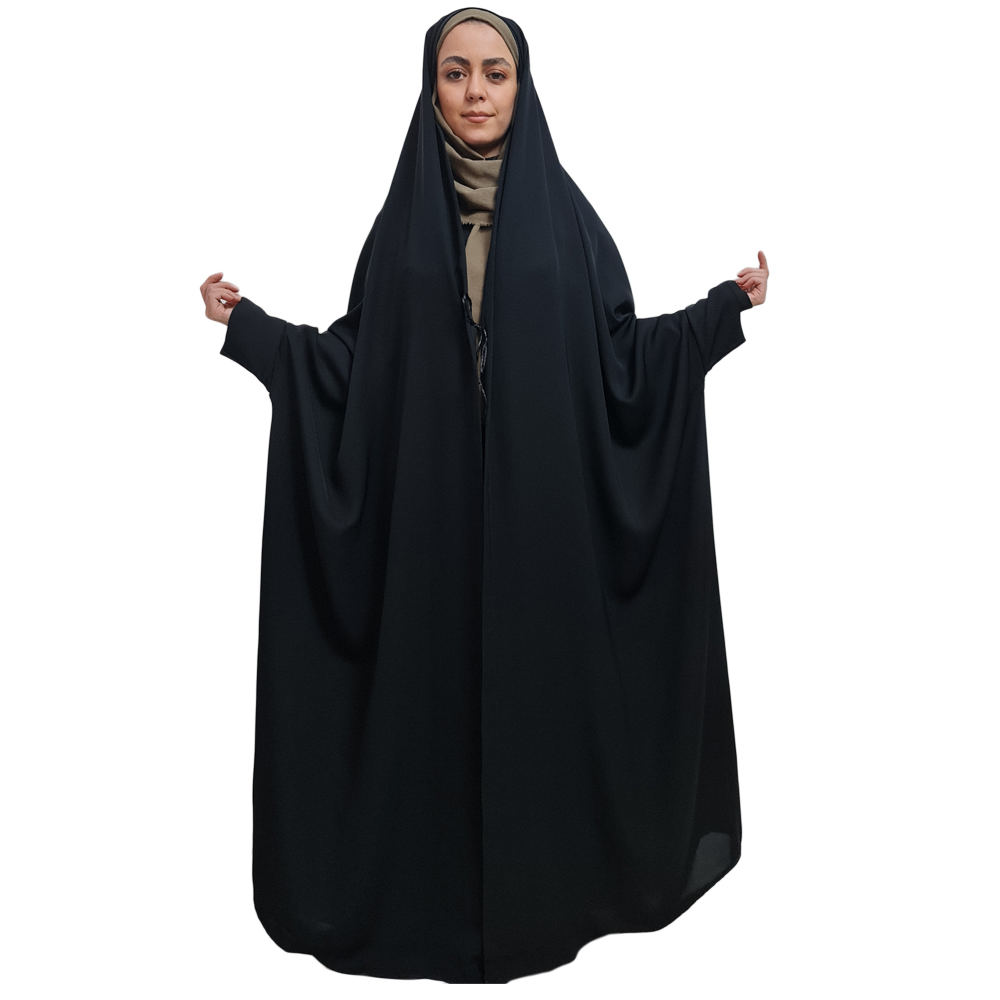 Black Abaya Chador with Sleeves – Full Coverage Muslim Wear (Hami)