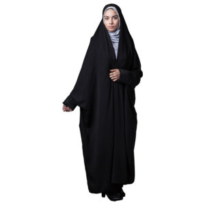 Fatemi Style Black Chador with Sleeves – Islamic Overhead Hijab