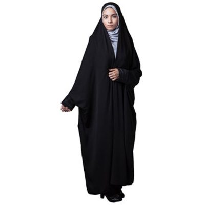Arabic Black Chador with Sleeves for Outdoor Wear, Vira Model