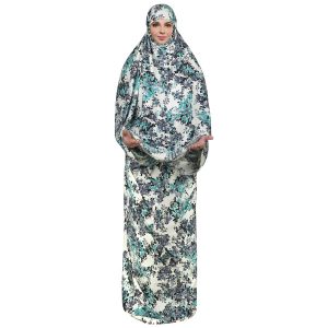 Islamic Namaz Chador for Women Ideal for Praying – Blue Flowers