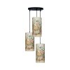 Fabric Cluster Pendant Light with Velvet Cylinder Lampshade Model Parsi