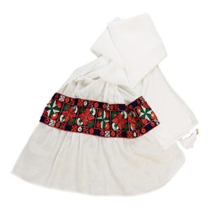 Balochi Embroidered Shawl for Women White