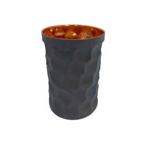 Persian Copper Cup – Handcrafted with Handle for Cold Drinks – Hammered Gray