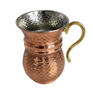 Persian Copper Cup – Handcrafted with Handle for Cold Drinks – Hammered Dana