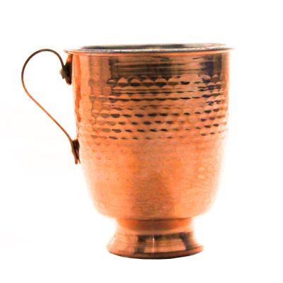 Persian Copper Cup - Handcrafted with Handle for Cold Drinks - Hammered Farhan