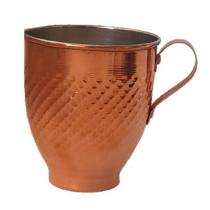 Persian Copper Cup – Handcrafted with Handle for Cold Drinks – Hammered Fenjani