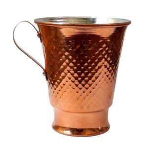 Persian Copper Cup – Handcrafted with Handle for Cold Drinks – Hammered Lux