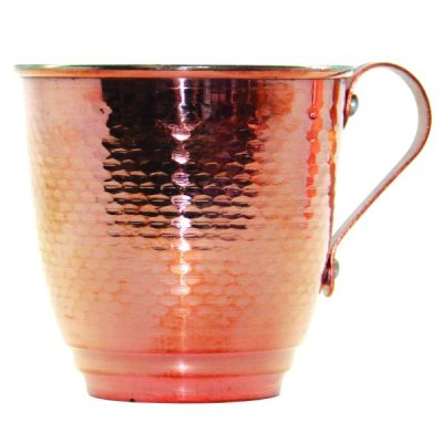 Persian Copper Cup - Handcrafted with Handle for Cold Drinks - Hammered Rose Gold