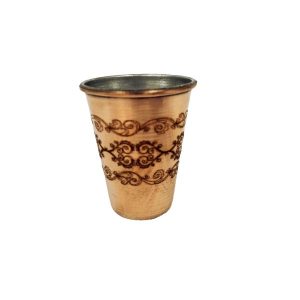 Persian Copper Cup – Handcrafted with Handle for Cold Drinks – Hammered Sana