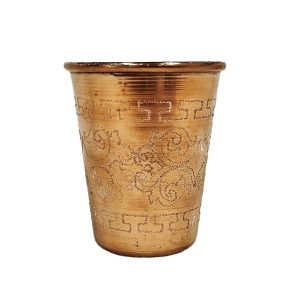 Persian Copper Cup – Handcrafted with Handle for Cold Drinks – Hammered Saz