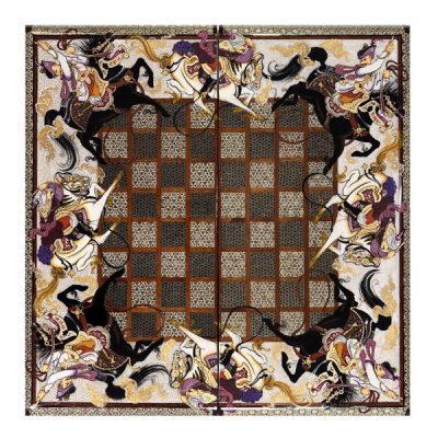 Handcrafted Persian Chogan Wooden Khatamkari Chess Board