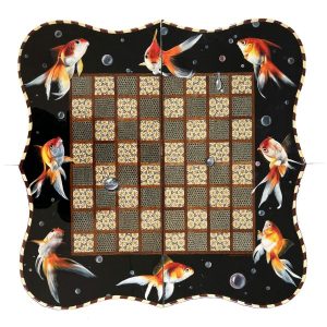Persian Marquetry Chess Board Model Fish