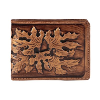 Persian Leather Bifold Wallet with Afra Design