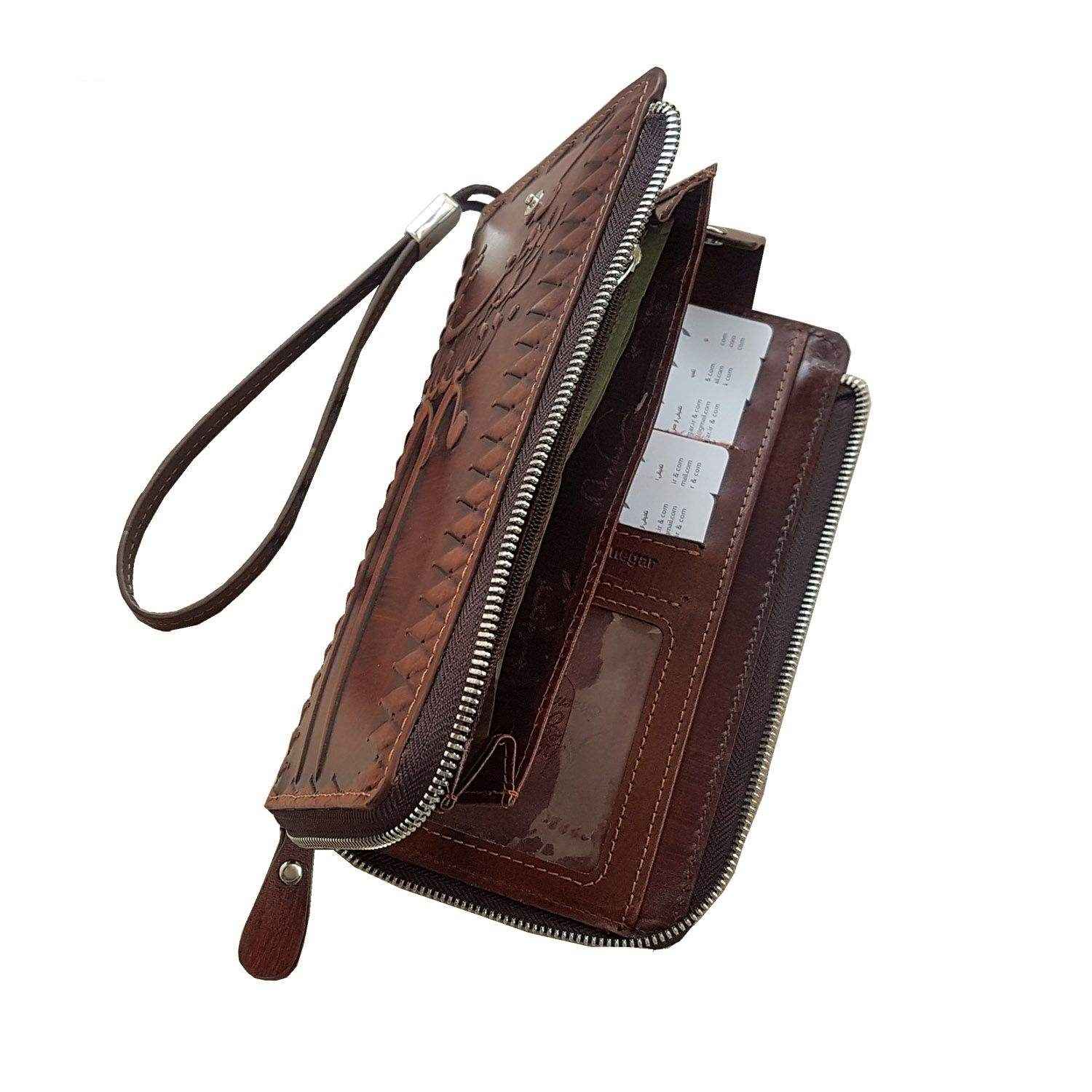 Persian Leather Long Wallet with Charmine Design