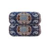 Traditional Persian Cylindrical Bolster Pillow with Elegant Termeh Fabric Blue