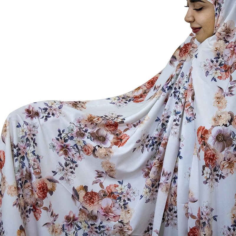 Pink Flowers Print Islamic Chador – Women’s Prayer Dress
