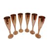 Set of 6 Handcrafted Persian Copper Wine Glass Stemware - Hammered
