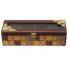 Golden Tone Wooden Tea Organizer Chest with Internal Dividers